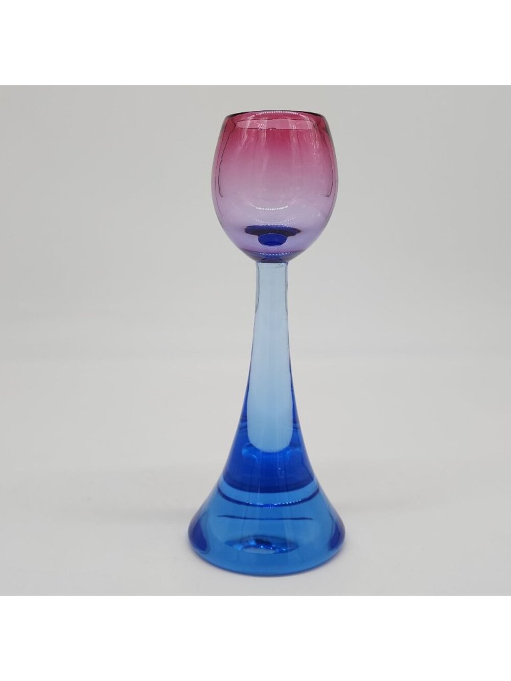 Salviati Murano Sommerso Italian Art Glass Lighter Holder Pink & Blue 10" Tall